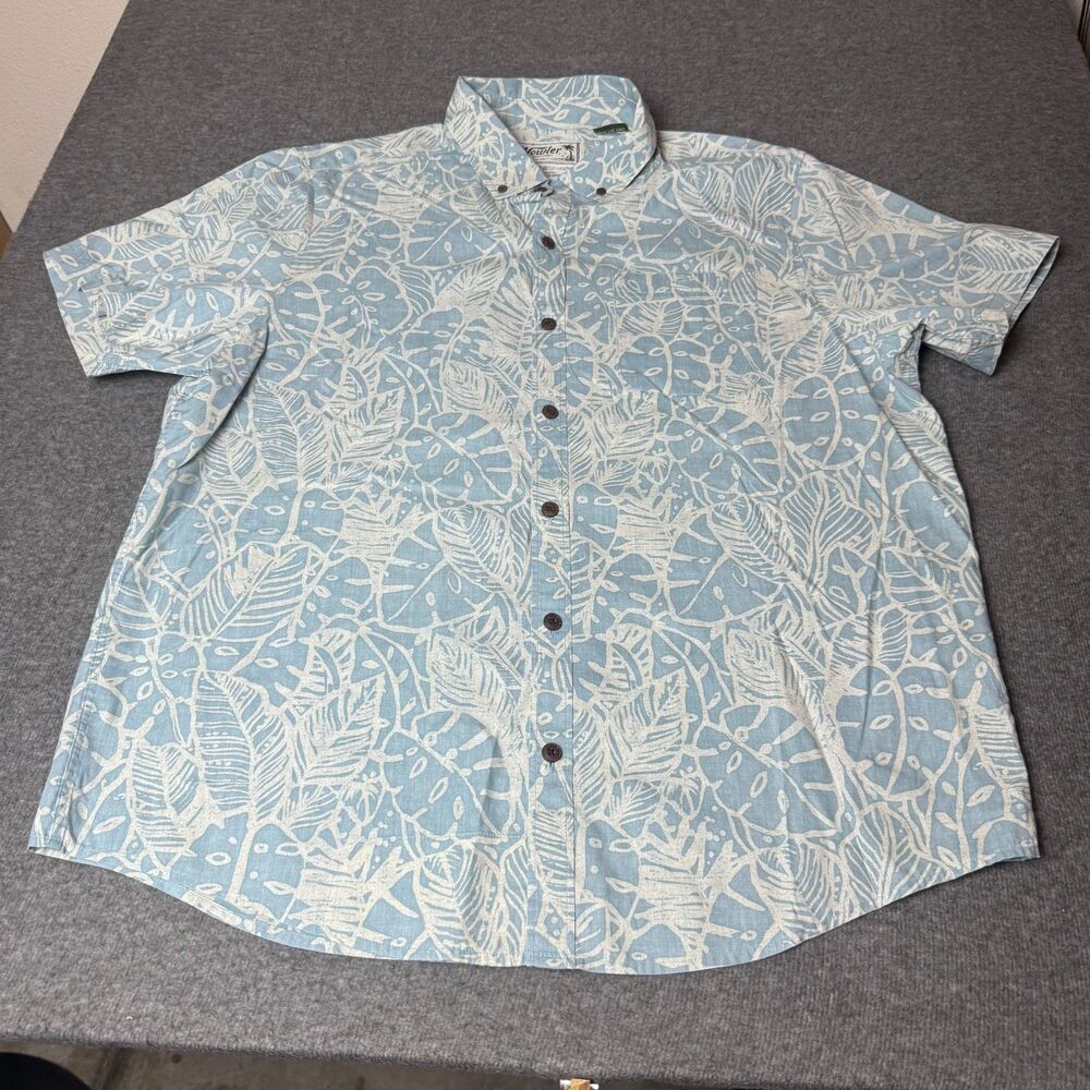 Howler Bros Shirt Mens Medium Blue Floral Mansfield Trees Print Button Up Hike